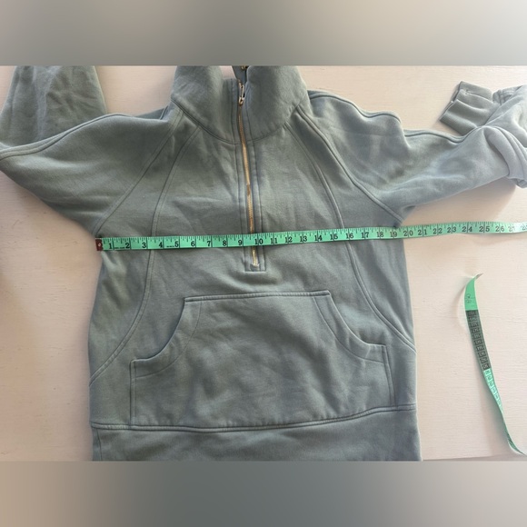 Lululemon Athletica Scuba Oversized Funnel Neck 1/2 Zip Crater Blue Gold XS /S - Picture 8 of 10